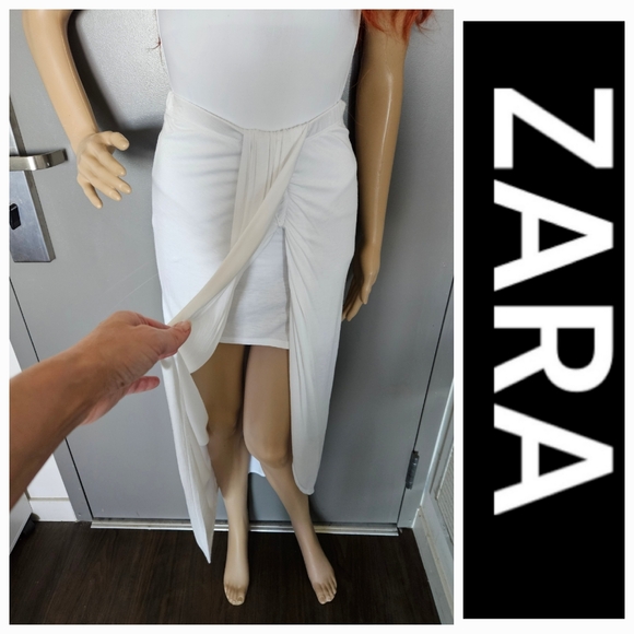 ZARA White Wrap Skirt - Picture 1 of 16